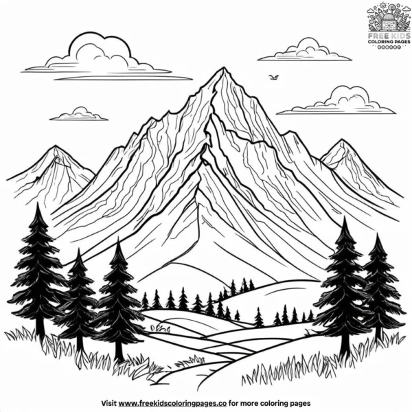 Nature scenes coloring pages