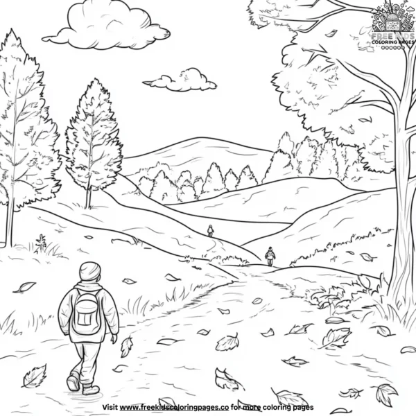 Nature walks coloring pages