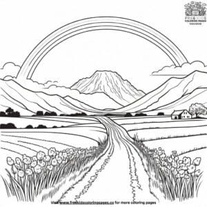 Nature’s Rainbow After the Rain Coloring Pages