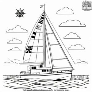 Nautical Flag Signal Boat Coloring Pages