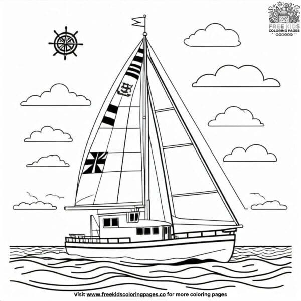 Nautical flag signal boat coloring pages