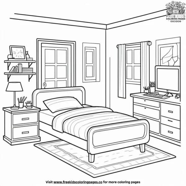 Neat bedroom coloring pages