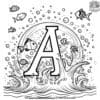 Ocean Alphabet Splash Coloring Pages