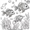 Ocean Bubbles and Fish Coloring Pages