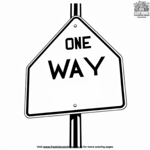 One Way Street Sign Coloring Pages