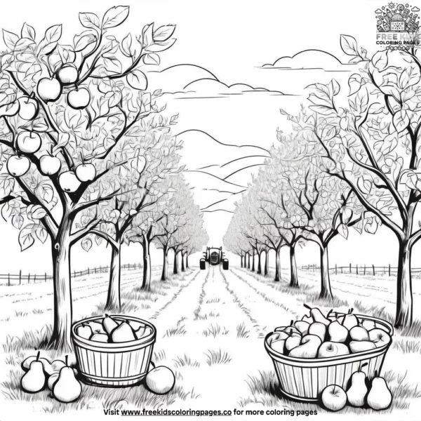 Orchard harvest coloring pages