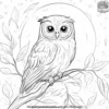 Owl and Autumn Skies Coloring Pages