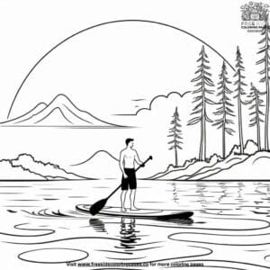 Paddleboard Excursion Coloring Pages