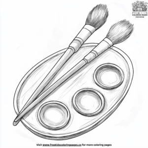 Paint palette coloring pages