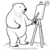 Painting Polar Bear Coloring Pages