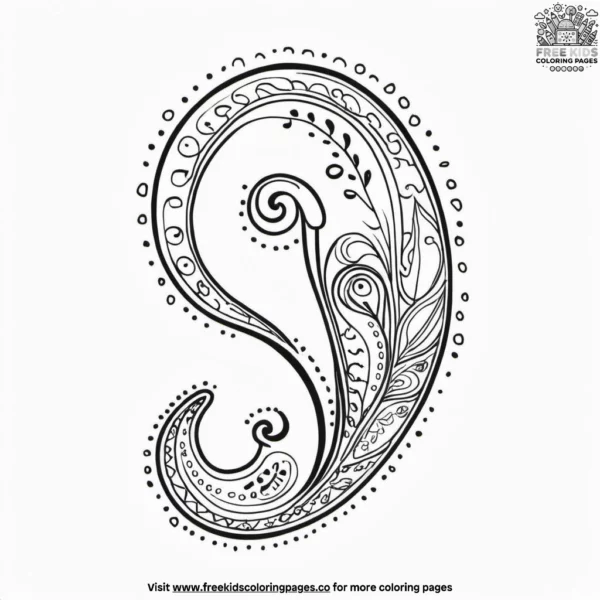 Paisley patterns coloring pages