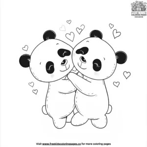 Panda Cuddles Coloring Pages