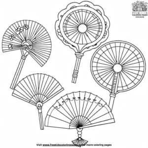 Paper Fan Coloring Pages