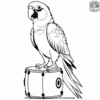 Parrot and Drum Coloring Pages