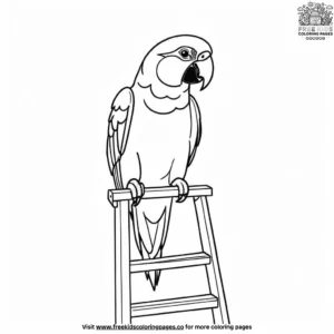 Parrot and ladder coloring pages