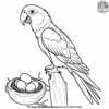 Parrot and Nest Coloring Pages