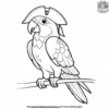 Parrot and Pirate Hat Coloring Pages