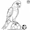 Parrot and Soccer Ball Coloring Pages