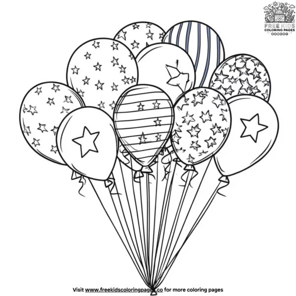 Patriotic balloon coloring pages