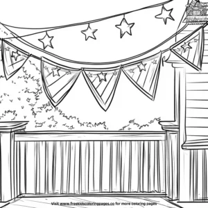 Patriotic Bunting Coloring Pages