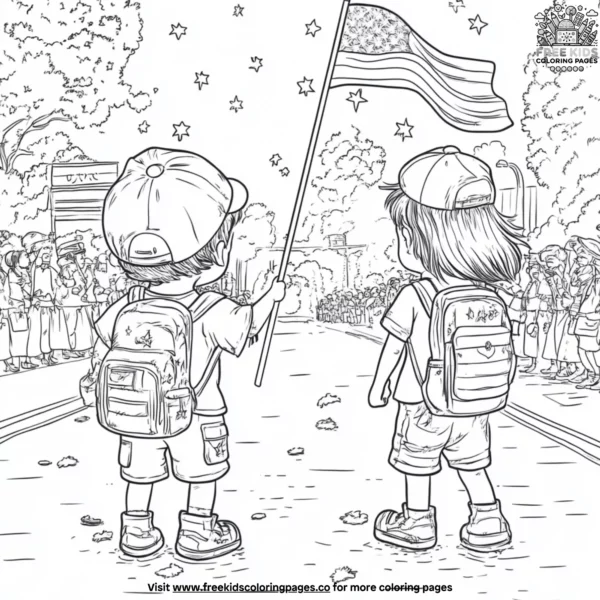 Patriotic parade coloring pages