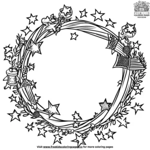 Patriotic Wreath Coloring Pages