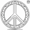 Peace Symbol Mosaic Coloring Pages