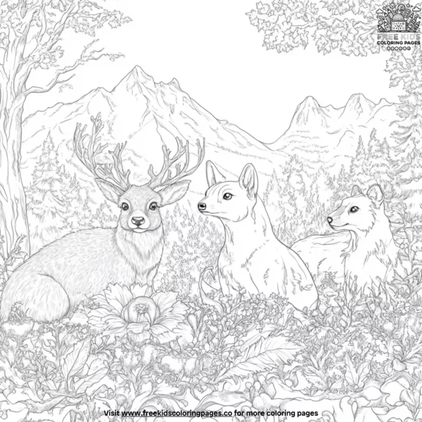 Peaceful animals coloring pages