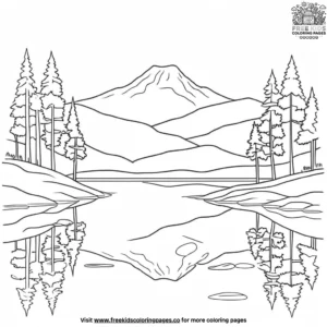 Peaceful Lake Reflection Coloring Pages