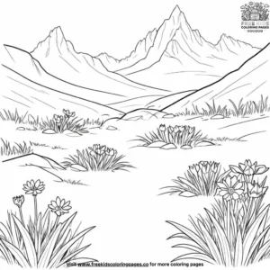 Peaceful Mountain Wildflowers Coloring Pages