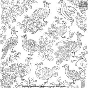 Peacock glory coloring pages