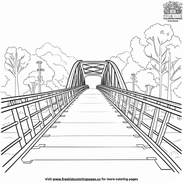 Pedestrian bridge coloring page