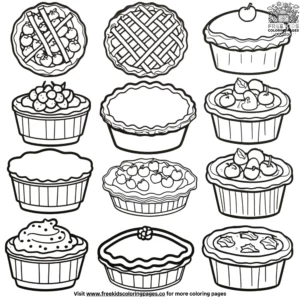 Pie party coloring pages