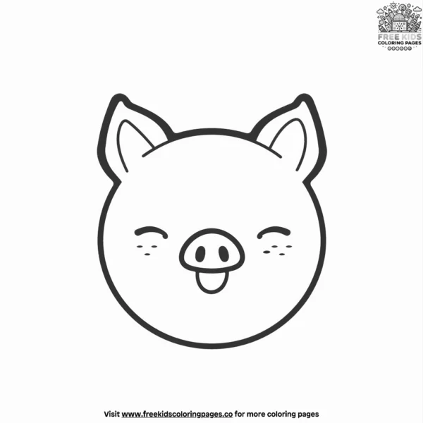 Pig emoji coloring pages