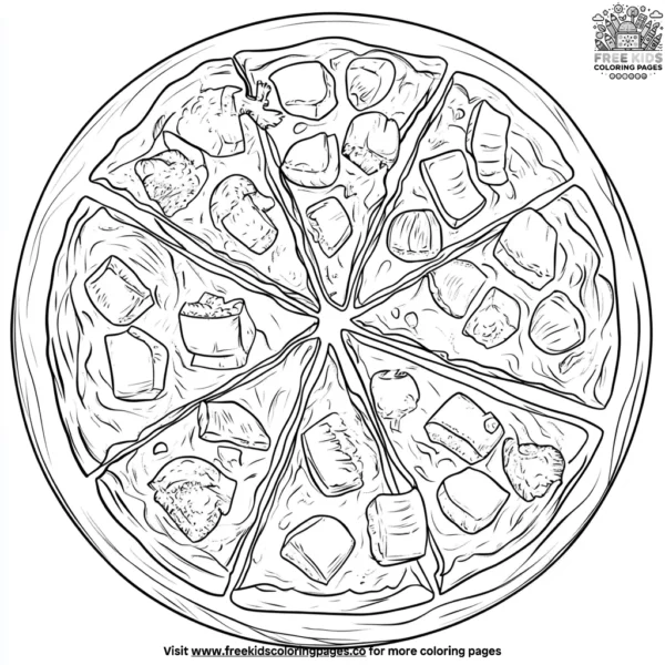 Pineapple pizza coloring pages