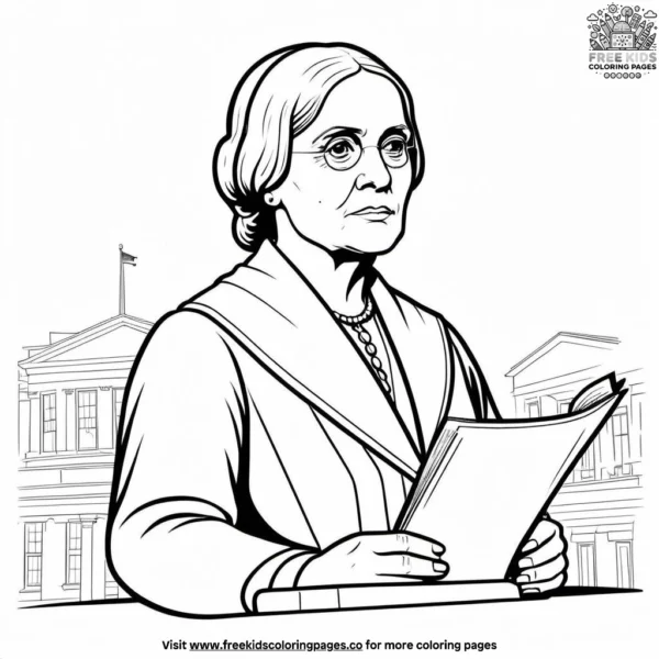 Pioneering susan b anthony coloring pages