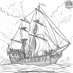 Pirate Ship Expedition Coloring Pages