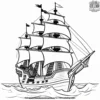 Pirate Ship Fantasy Coloring Pages