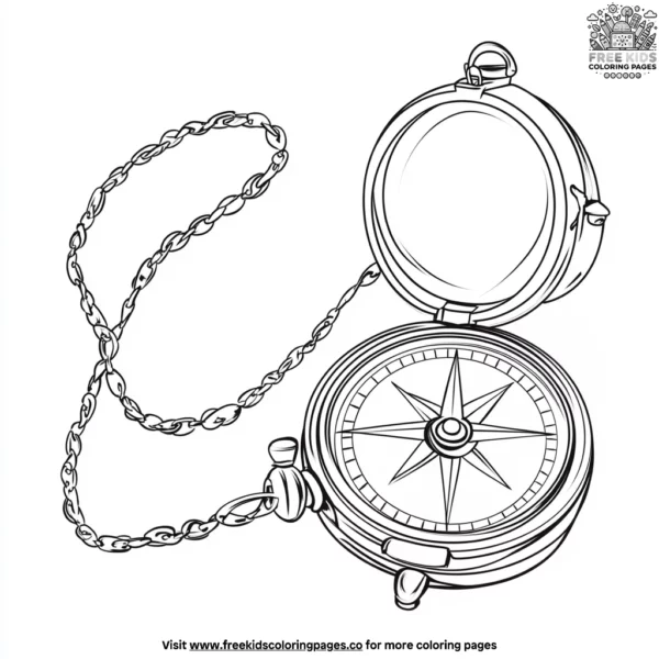 Pirate's compass coloring pages