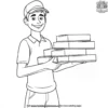 Pizza Delivery Boy Coloring Pages