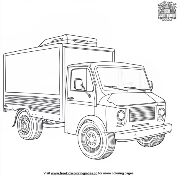 Pizza delivery truck coloring pages