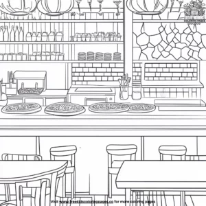 Pizza Restaurant Scene Coloring Pages