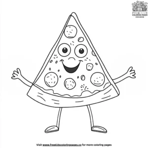 Pizza Slice Character Coloring Pages