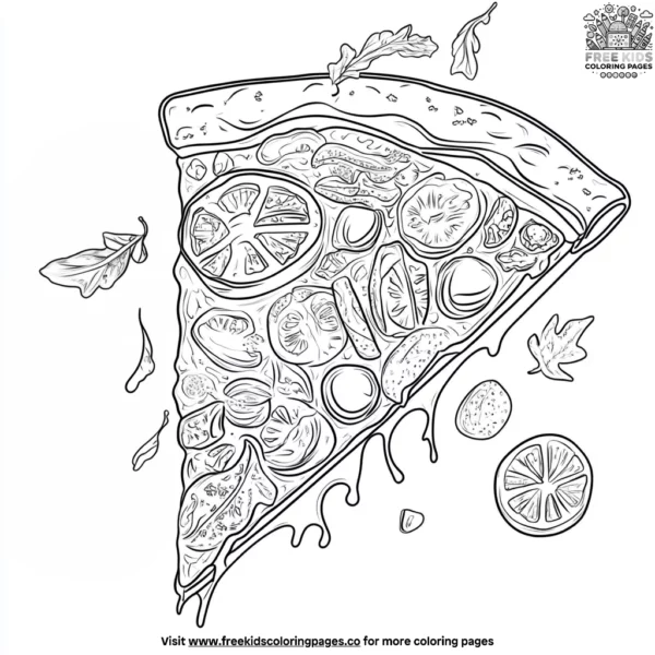 Pizza slice coloring pages