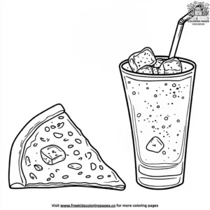 Pizza and soda coloring pages