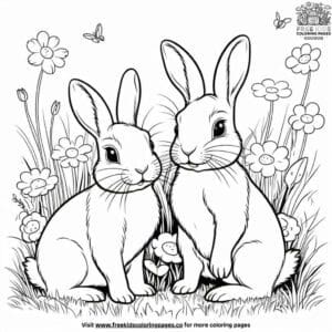 Playful Bunny Adventures Coloring Pages