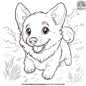 Playful Corgi Coloring Pages