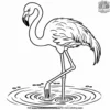 Playful Flamingo in Water Coloring Pages