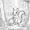 Playful Squirrels Coloring Pages