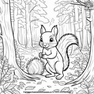 Playful Squirrels Coloring Pages